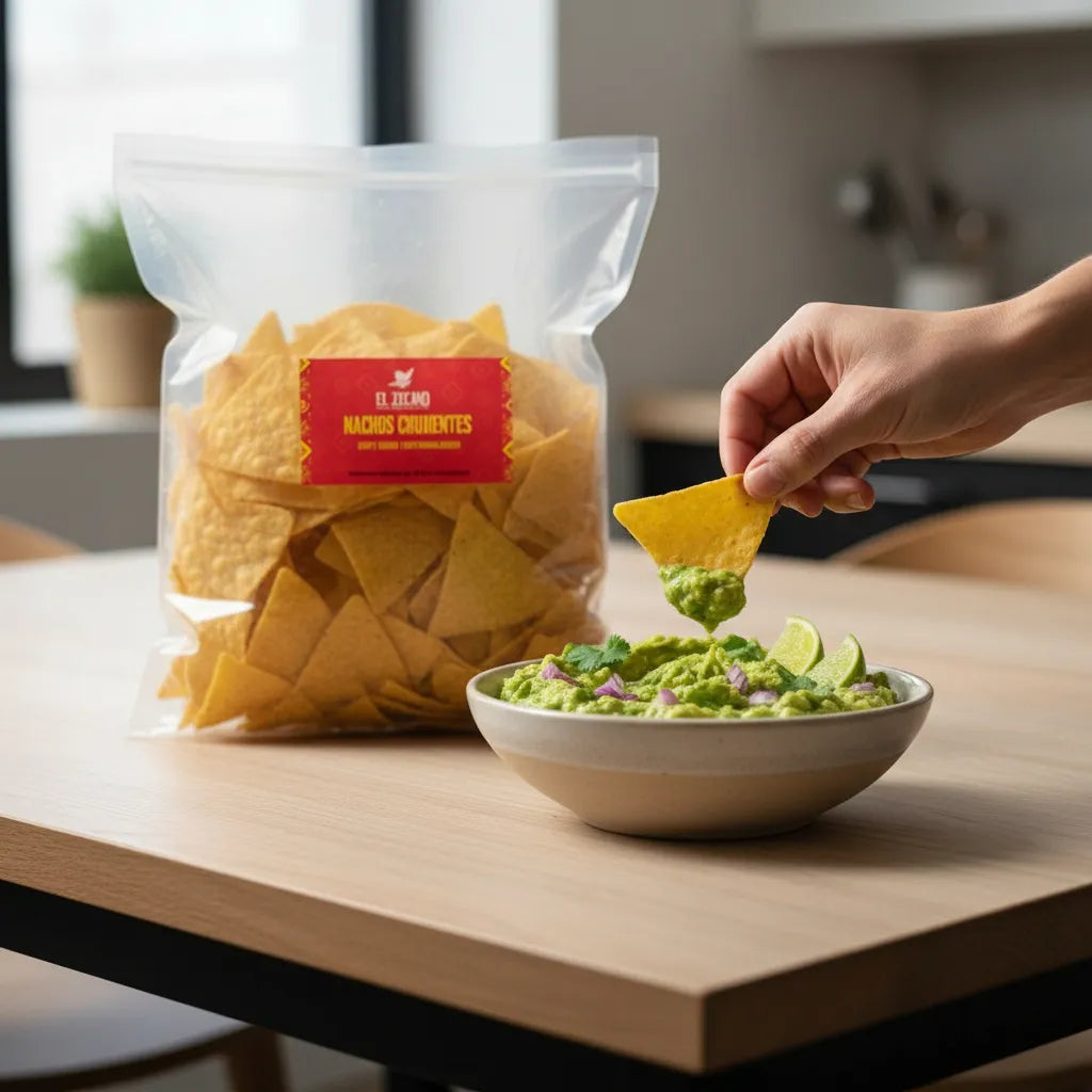 Totopos de Maiz 300 G con Guacamole 500 Gr