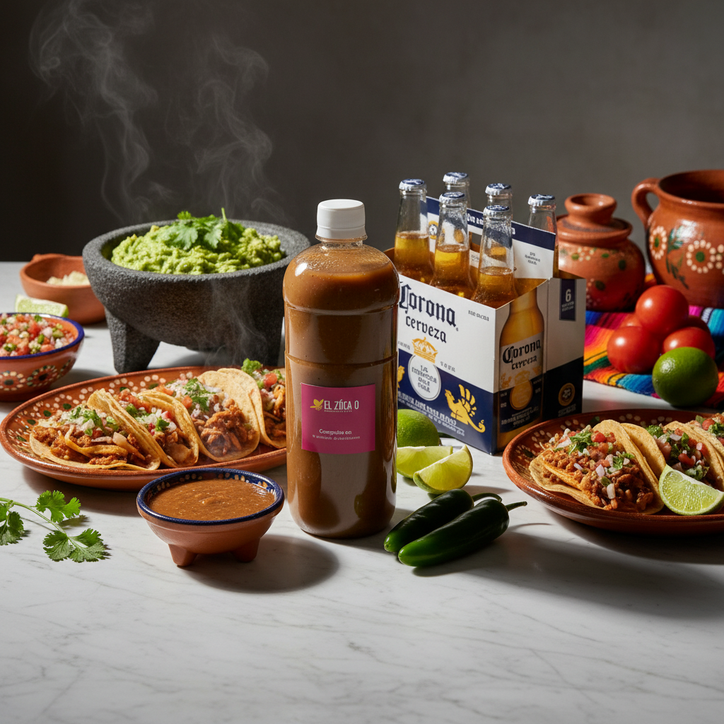 Corona (6 Un) y Premix Michelada El Zocalo 500 Ml Clamato Y Limón