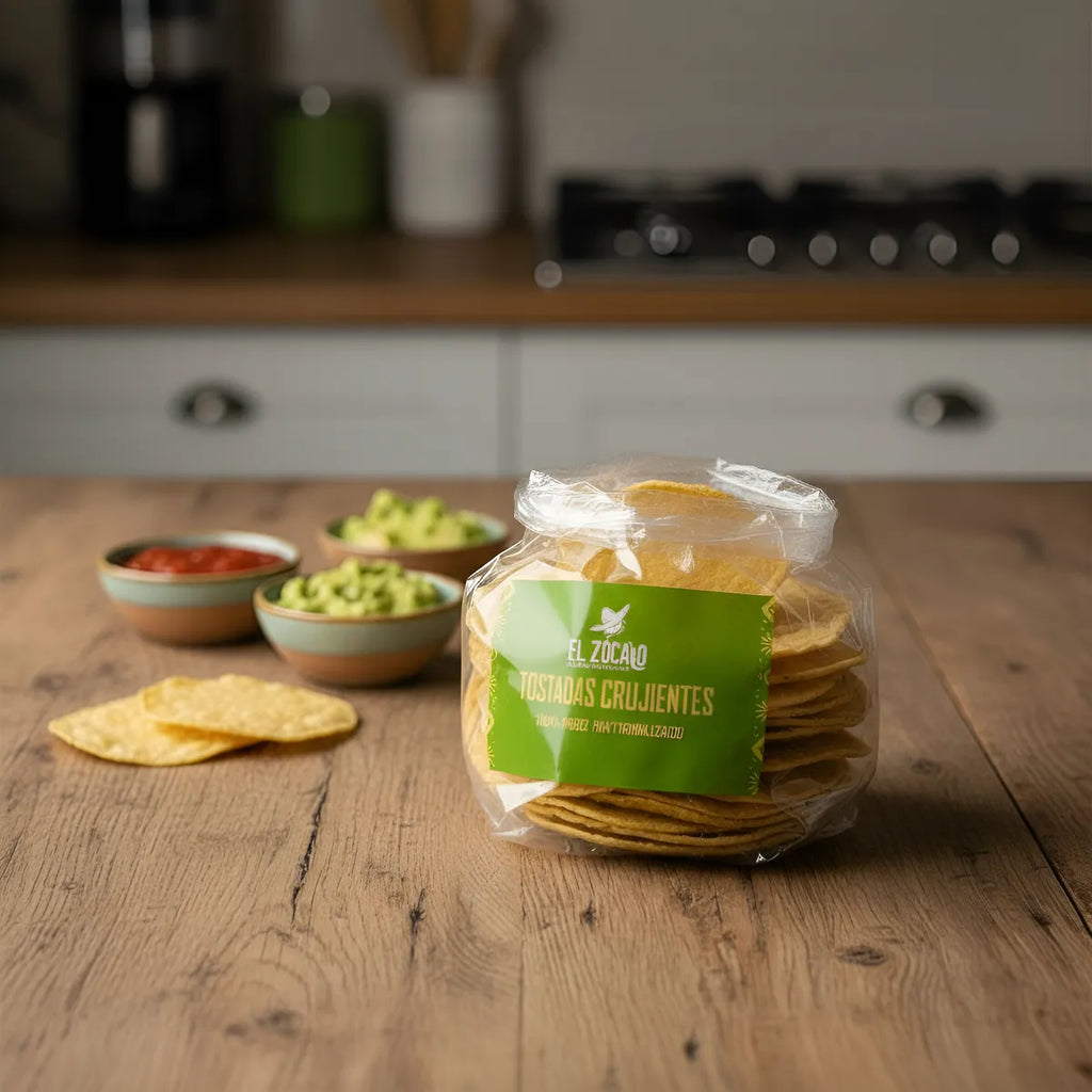 Tostadas De Maíz Crunchy Nixtamalizada Sin Gluten El Zocalo